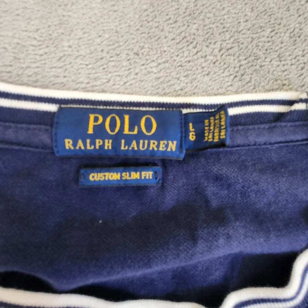 Polo Ralph‎ Lauren Shirt Mens Large Blue Custom Slim Fit Casual Preppy